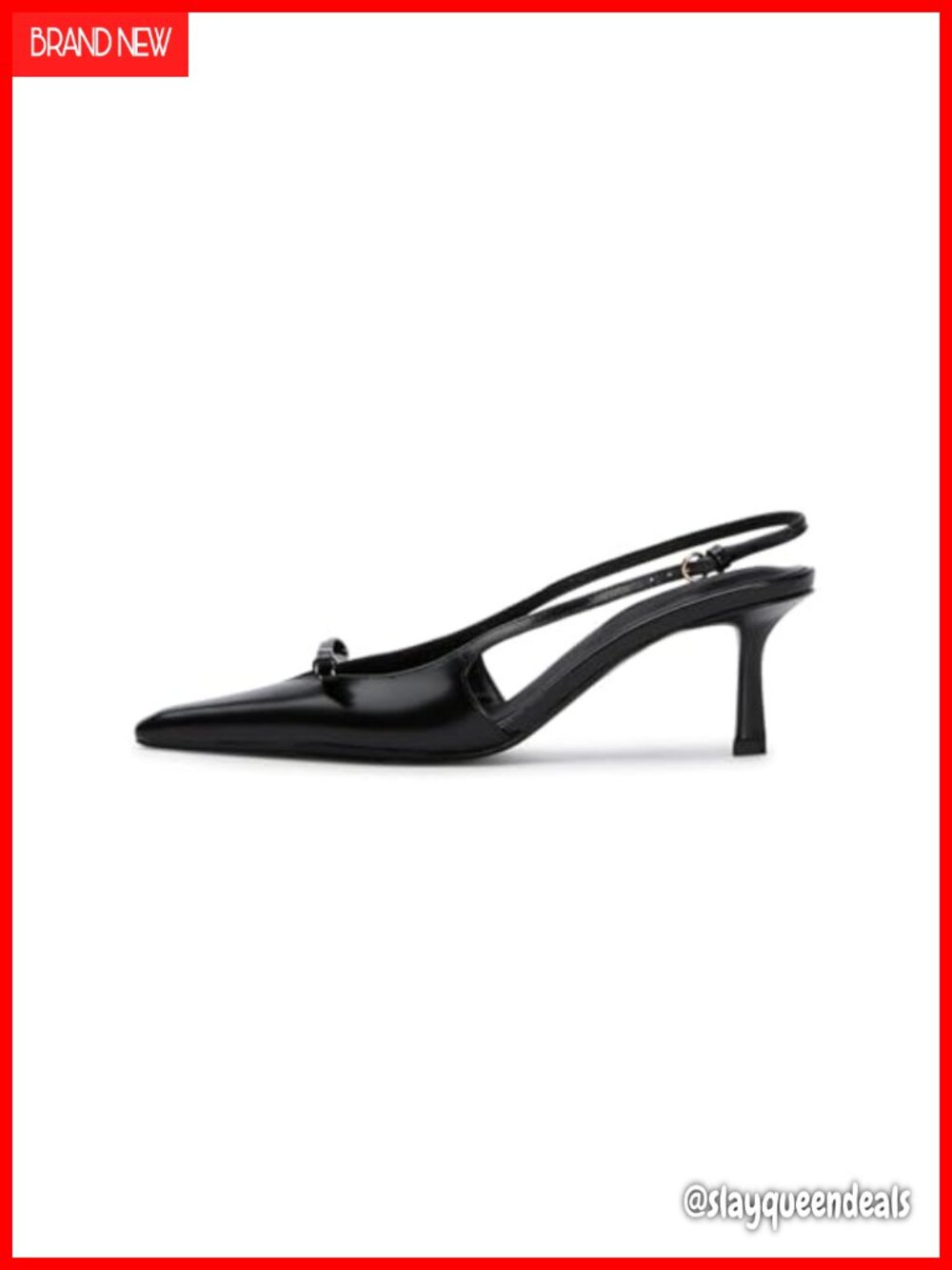 Slingback Kitten Heels with Bow Pointed Toe Dress